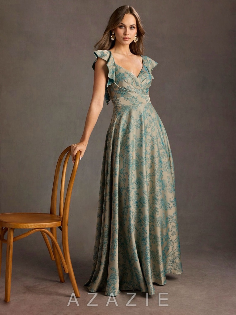 Leilani Platinum Teal Maxi Dress